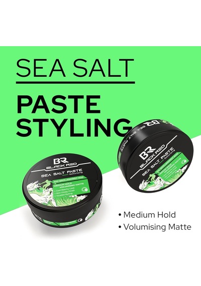 Black &amp Red Wax Saç Şekillendirici Wax Sea Salt Paste Deniz Tuzlu Mat Doğal Görünüm Orta Sertlik - 120 Ml