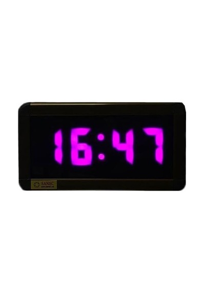 Tr Dijital Led Duvar Ve Masa Saati Ve Derece - Mor Kasa Ölçüleri: 7x17 Cm Diğer