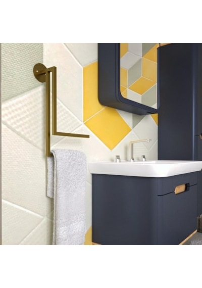 lyla concept Lotus Wall Gold Banyo Havluluğu, Havluluk Duvara Monte Altın