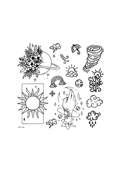Sun Shine Geçici Dövme,geçici Tattoo ,vücut Dövme,kol Bilek Dövme,boyun Dövme,sırt Dövme