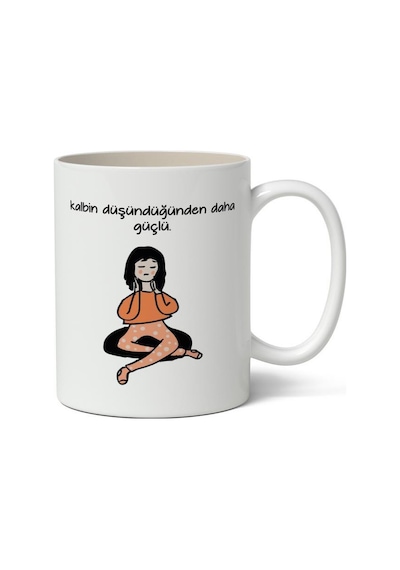 Kalbin Düşündüğünden Daha Güçlü Baskılı Kupa Bardak Baskılı Kahve Kupa Bardak