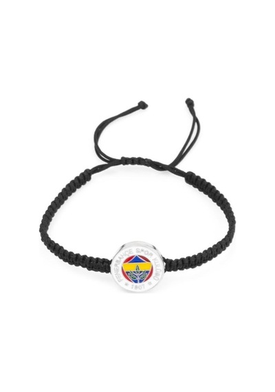 Fenerbahçe Lisanslı Fb Logo Makrome Siyah Bileklik