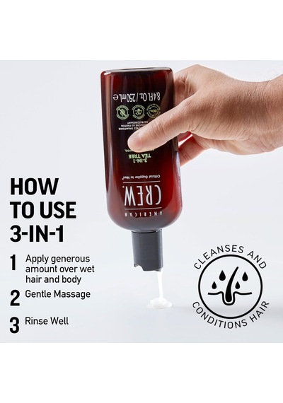 American Crew Crew 3ın1 Tea Tree, 250ml/ 8.45oz Diğer