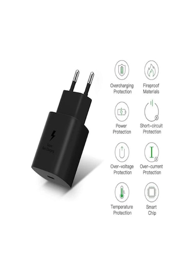 Samsung Galaxy M35 Uyumlu Type-c Ultra Hızlı Şarj Cihazı 22.5w 3.0 Amper Şarj Başlığı Adaptör