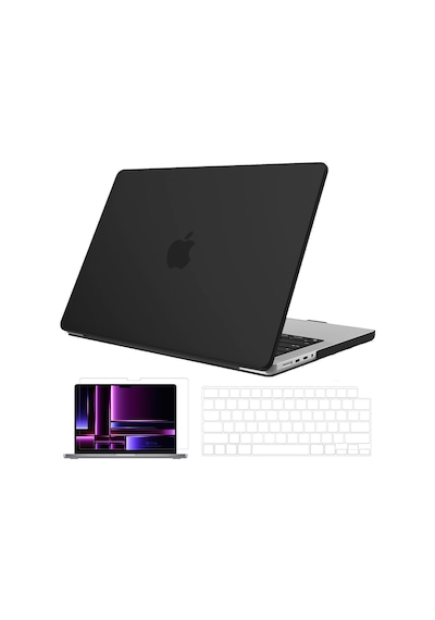 NovStrap Apple Uyumlu MacBook Pro 2023 M2 14.2 inc A2779 Mat Kılıf + Şeffaf Klavye Kılıfı + Film
