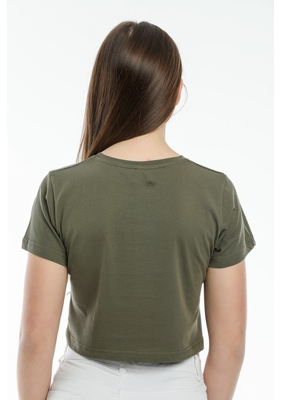 Kadın Crop Örme Tişort Spr21y13 001