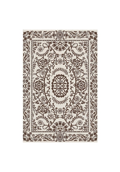 Kartela Halı Veso Halı Kaymaz Taban Makinede Yıkanabilir Halı Kahverengi - 100 X 150 Cm