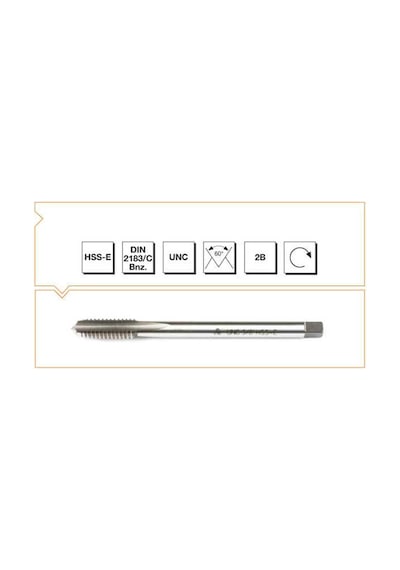 Makina Takım 5/8x11 Hss-e Dın 2183/c Usa Normal Vidalı Düz Kanallı Makina Kılavuzu-unc-mte B00105951587