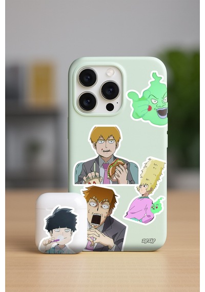 Mob Psycho 100 Anime Telefon Laptop Bullet Journal Yapışkanlı Folyo Sticker Paketi 25 Adet Çok Renkli