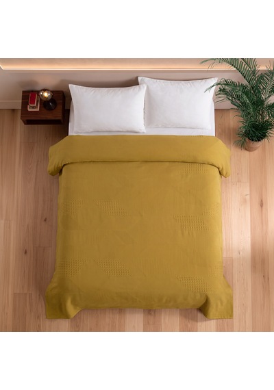 Maxstyle Spring %100 Pamuk Tek Kişilik Pike Hardal 180x230 Cm Renkli