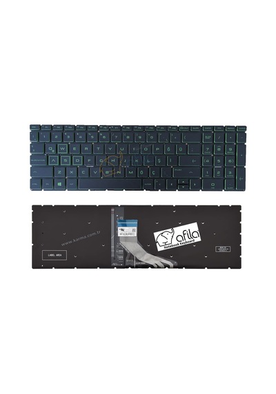 Hp 15-dw4006nt 71t63ea Uyumlu Notebook Klavyesi, Laptop Tuş Takımı Siyah Tr Işıklı / Yeşil Tuşlu