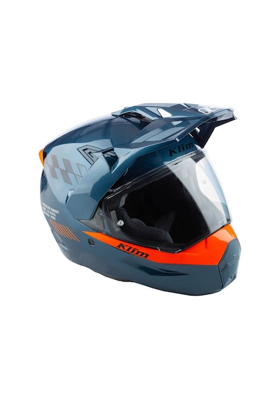 Klim X1 Alpha Carbon Concept Korumalı Adv Kapalı Motosiklet Kaskı Mavi Turuncu
