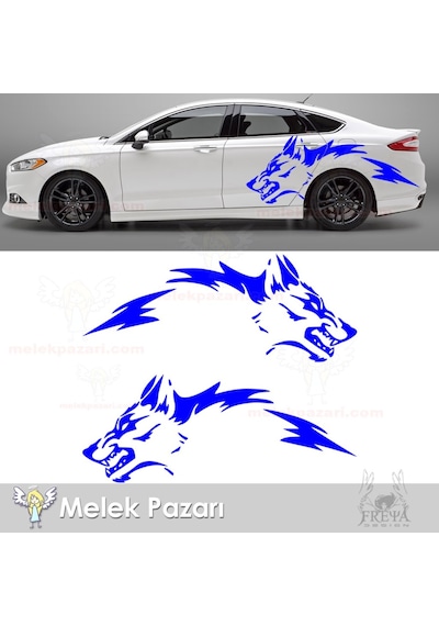 Kurt Yan Gövde Oto Sticker. Kurt Çamurluk Üstü Araba Sticker