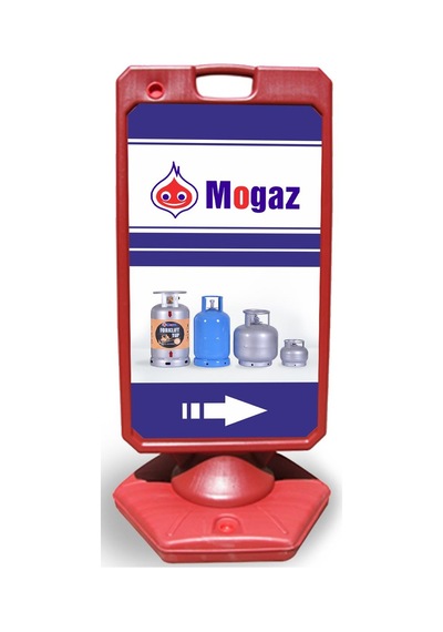 Mogaz  Tüp   Reklam ve Yönlendirme Uyari Dubasi A Tabela Kırmızı