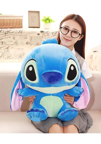 Stitch Peluş Oyuncak 55 Cm Büyük Boy Sevimli Peluş Karakter Mavi
