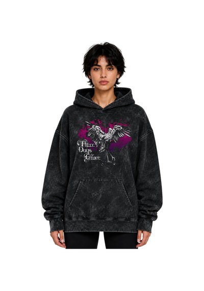 Sevbano Three Days Grace Rock Metal Müzik Grubu Baskılı Unisex Oversize Y Siyah