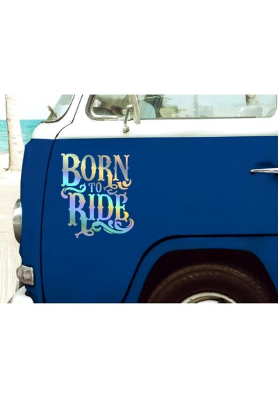 Born To Ride Sticker - Binmek İçin Doğmuş Sticker - Araba Oto Motosiklet Cam Sticker - 00066 60x52 Cm