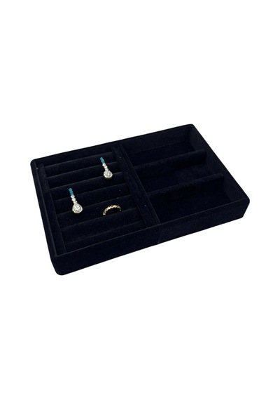 Venedik Model Süet Kumaş Siyah Renk 22 Cm / 14 Cm Çekmece İçi Takı Standı