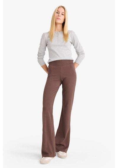 Defacto - Flare Fit Ribana Pantolon E0628AX25SP Kahve