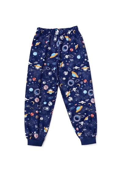 Zuzunga Astronot Temalı Pamuk Unisex Çocuk Pijama Takımı Lacivert2