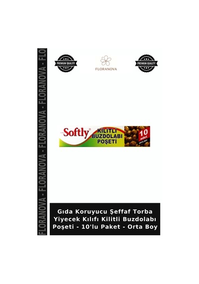 Gıda Koruyucu Şeffaf Torba Yiyecek Kılıfı Kilitli Buzdolabı Poşeti - 10'lu Paket - Orta Boy Çok Renkli
