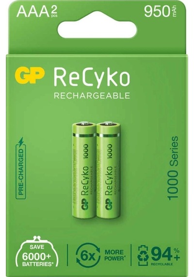Gp Recyko 950mah Aaa Şarj Edilebilir İnce Kalem Pil 2'li Paket