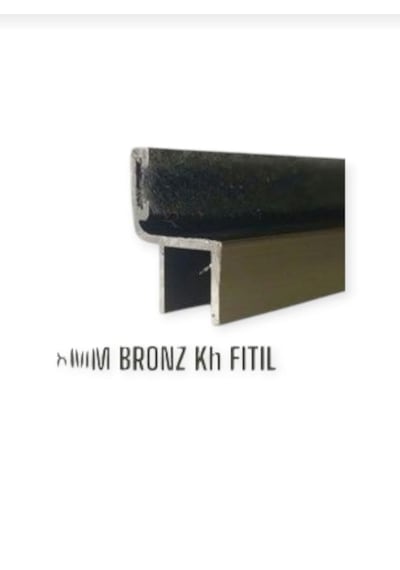 8mm Cam Balkon Alüminyum Fitil Kanat Fitili Küçük H Bronz Renk Ölçünüzü Belirtiniz