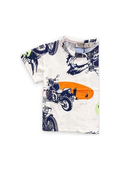 Woo Rage Erkek Çocuk Araba, Motorsiklet,panda,yazılı Tshirt-11751-lacivert Lacivert