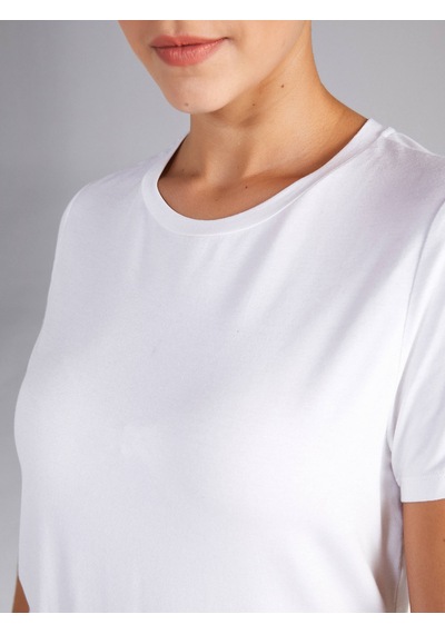 Faik Sönmez Yuvarlak Yaka Kısa Kol T-shirt 00002 B0000270 Beyaz