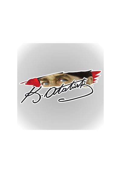 Gazi Mustafa Kemal Atatürk Imza Türk Bayrağı Sticker 20 X 8,5 Cm (488831592)