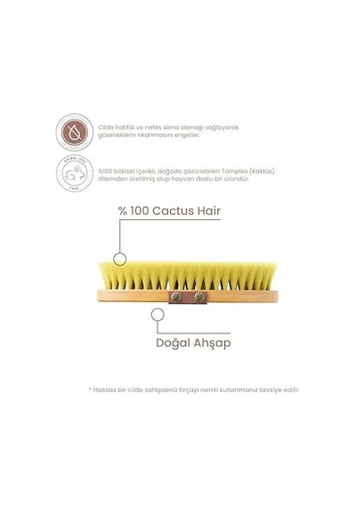 %100 Kaktüs Kılı Pürüsüzleştirici Vücut Fırçası 6998