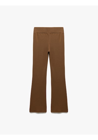 Koton Yüksek Bel Lastikli İspanyol Paça Viskon Karışımlı Tayt Pantolon Kahverengi 5sal40159ık Kahve Koton Yüksek Bel Lastikli İspanyol Paça Viskon Karışımlı Tayt Pantolon Kahverengi 5sal40159ık Kahve