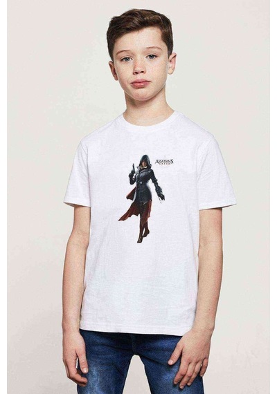 Tshirthane Assassins Creed Unity Elise Baskılı Unisex Çocuk Beyaz T-Shirt