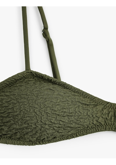 Koton Dokulu Straplez Bikini Üstü Yeşil 6sak10070mm