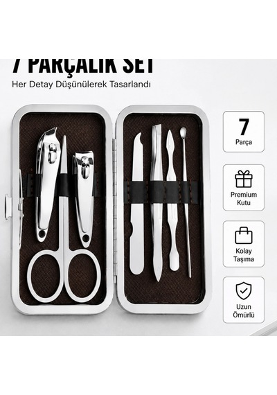 Paslanmaz Çelik Kişisel Bakım Seti 7 Parça 39820650