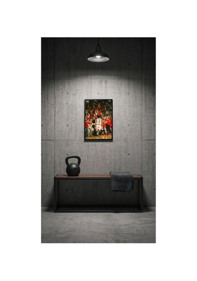 One Of One Siyah Çerçeveli Motivasyon Tasarım Tablo 35x50 Futbol