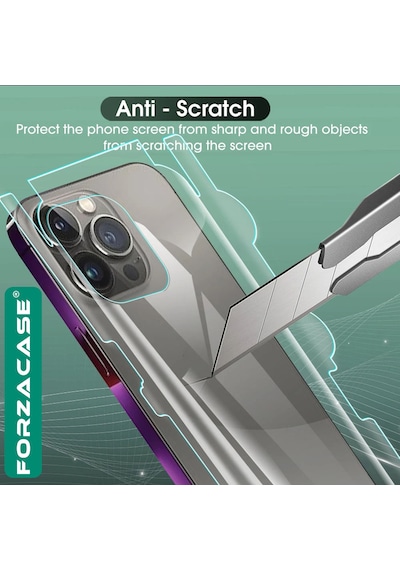 Forzacase Apple Uyumlu iPhone 12 Pro Max İle Hydrogel Esnek Yan Ve Arka Kapak Koruma Filmi - Fc539