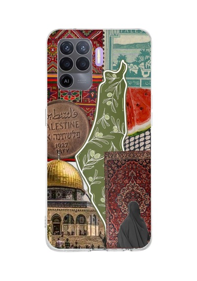 Oppo Reno 5 Lite Uyumlu Kudüs Mescid-i Aksa Ve Filistin Sembolleri Kolaj Baskılı Silikon Kılıf