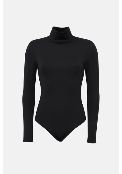 Hiccup Basic Yüksek Yaka Örme Body Siyah