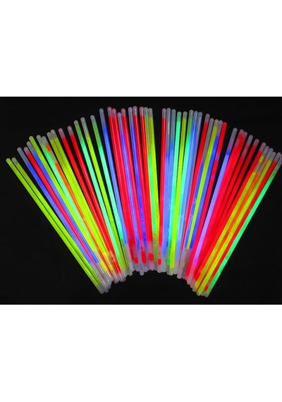 100 Adet Glow Stick Fosforlu Çubuk Renkli Parti Çubuğu Bileklik