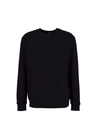 Mustang Siyah Erkek Bisiklet Yaka Relaxed Fitilli Sweatshirt M4wm-swt-1808