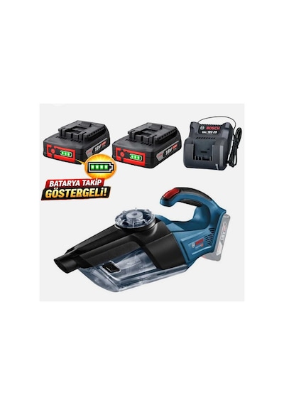 Bosch Gas 18v-1 Akülü El Süpürgesi 2 Ah Göstergeli Çift Bataryalı