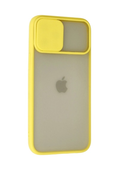 Newface - 143 - İphone 12 Pro Max Kılıf Palm Buzlu Kamera Sürgülü Silikon - Matxzngz - - Sarı