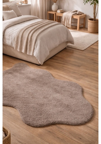 Puffy Yumuşak Peluş Post Halı Kaymaz,yıkanabilir,antre,hol,giyinme Odası, Makyaj Masası Halısı Vizon