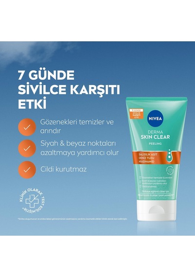 Tr Derma Skin Clear Sivilce Karşıtı Yüz Temizleyici Peeling 150 Ml X2 + Nıvea Derma Skin Clear Sivilce Karşıtı To