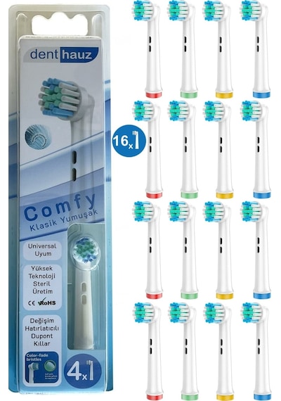 Comfy - Klasik Yumuşak Oral B Şarjlı Diş Fırçası Yedek Başlığı - 16 Adet Yedek Başlık