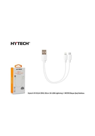 Hytech Hy-x114 2in1 20cm 3a Usb Lightning + Micro Kdo