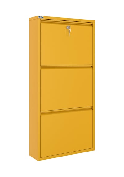 Ceha Kilitli 3'lü Metal Ayakkabılık - Hardal Sarısı/Mustard K.AYK-3/M1963/KL
