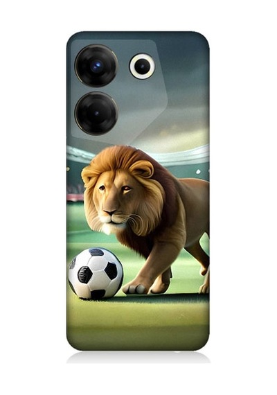 Tecno Camon 20 Pro 5g Uyumlu Gol Atan Aslan Desenli Silikon Kılıf