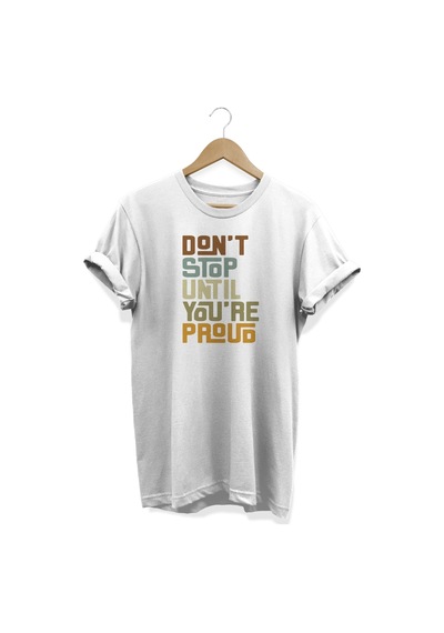 D'ont Stop Baskılı Beyaz T-shirt Beyaz